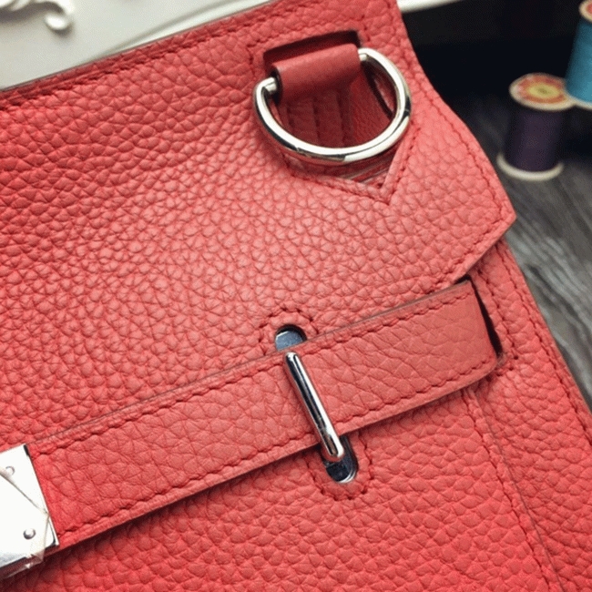 Large red fake H**me5 Jypsiere 34cm handbag