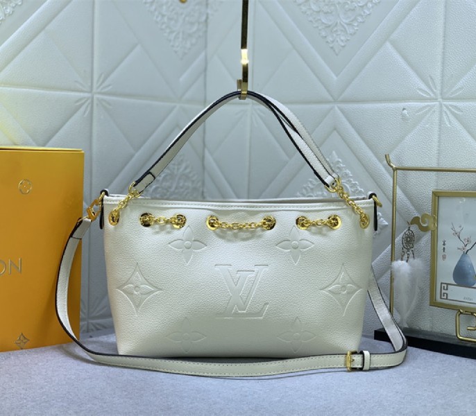 L0vis Vvtt0n Monogram Empreinte Leather Bundle Bag In Cream