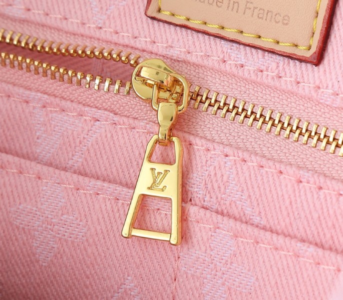 Monogram Denim OnTheGo MM In Washed Pink