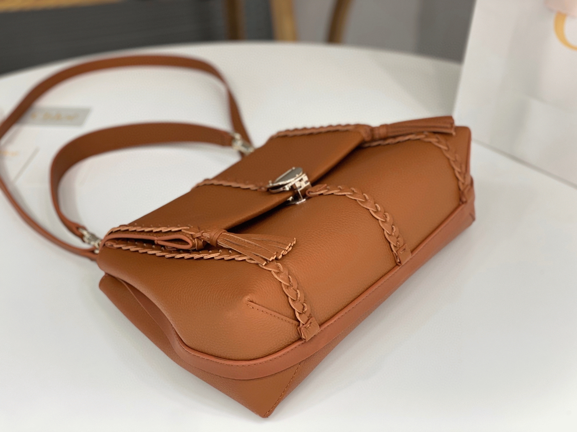 Top Quality Fake Chloe Penelope Medium Shoulder Bag in Brown Grained Calfskin