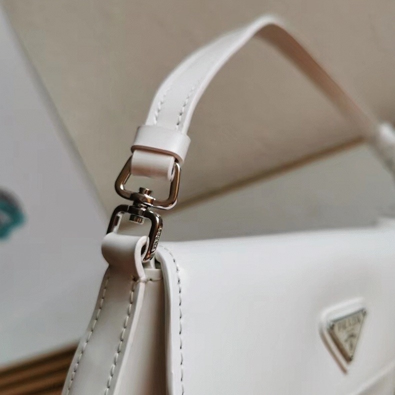 White Pra*a Cleo Flap Bag Replica