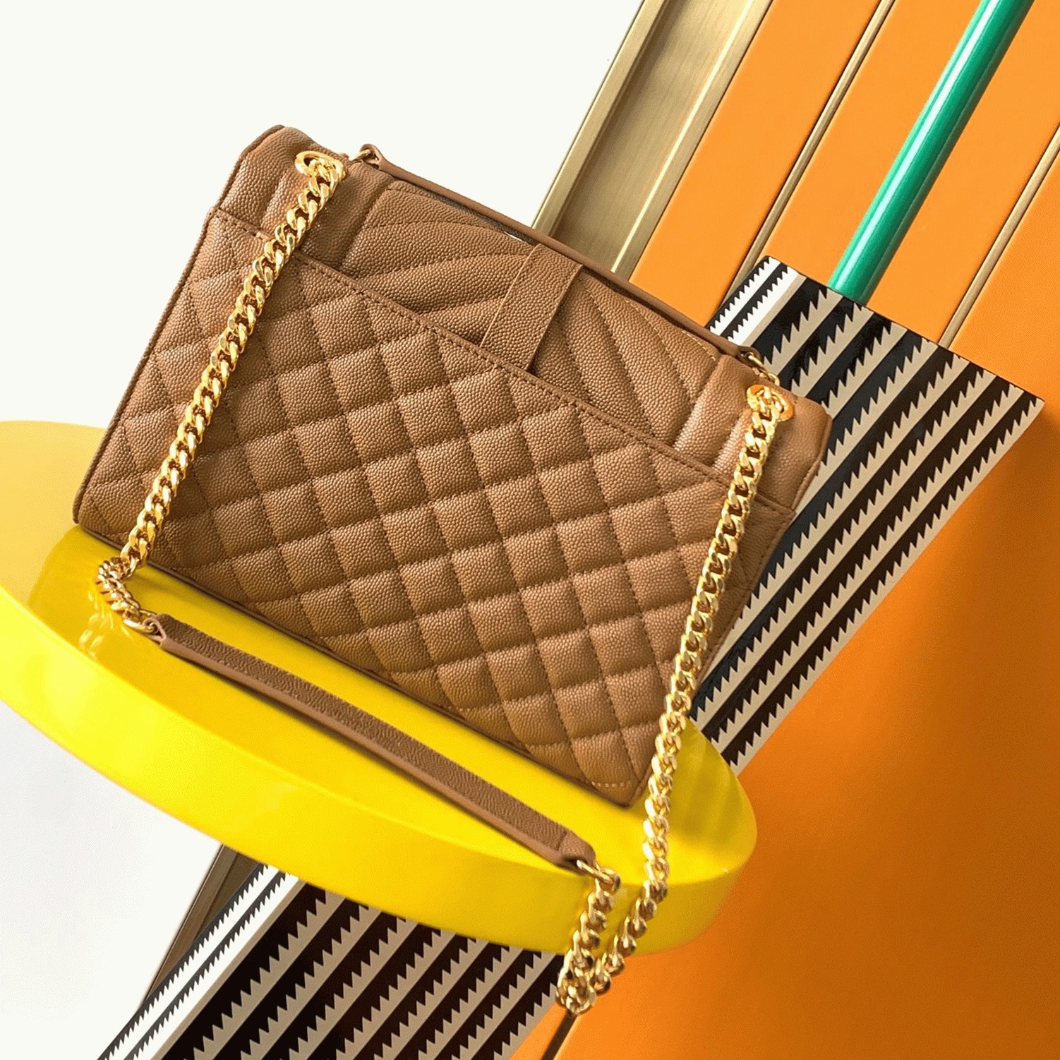 Fake Sa1nt Lau*nt Envelope Medium Bag Brown