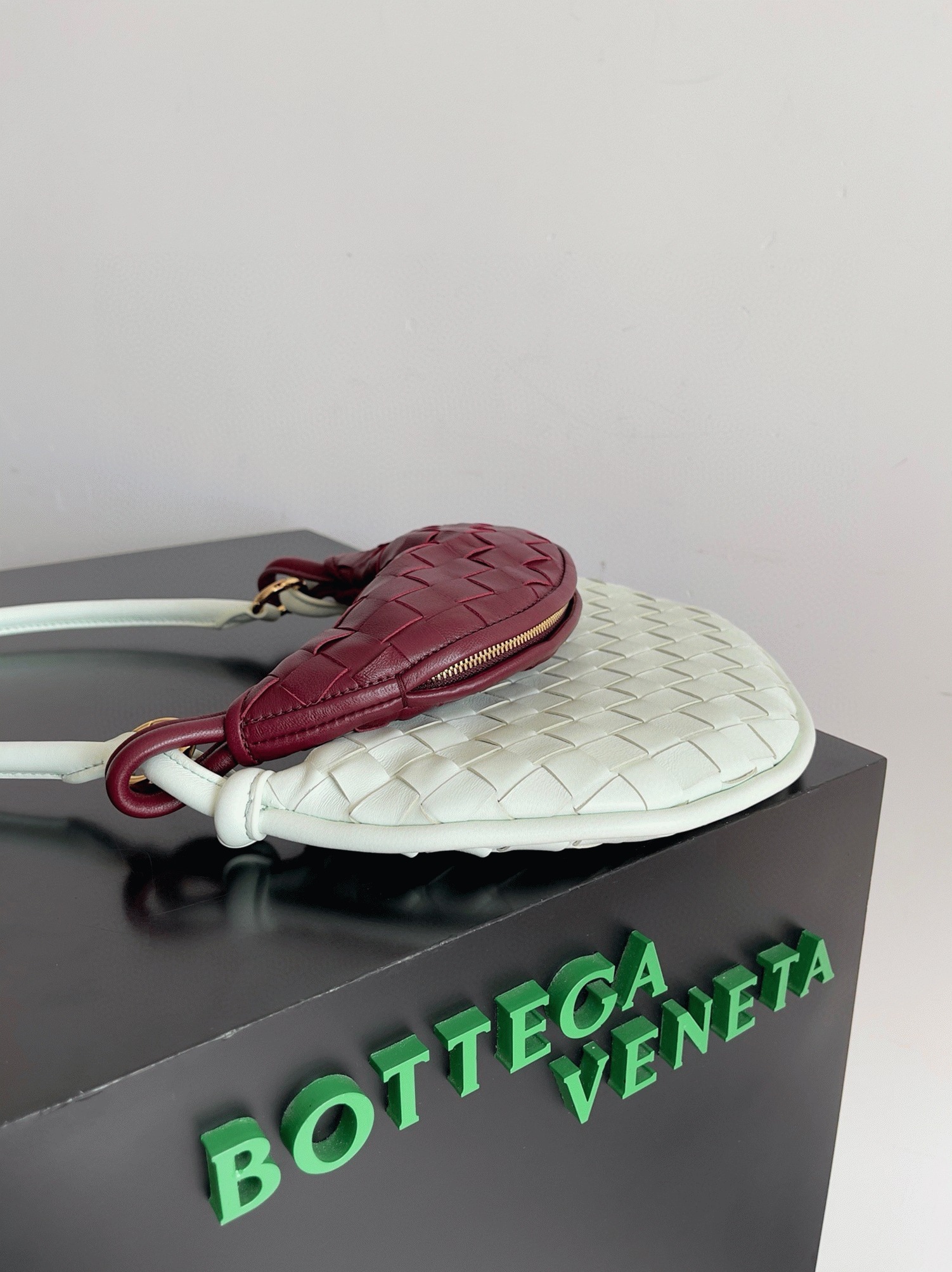 Replica B0tt*ga Ven*ta Gemelli Small Bag Glacier/Barolo