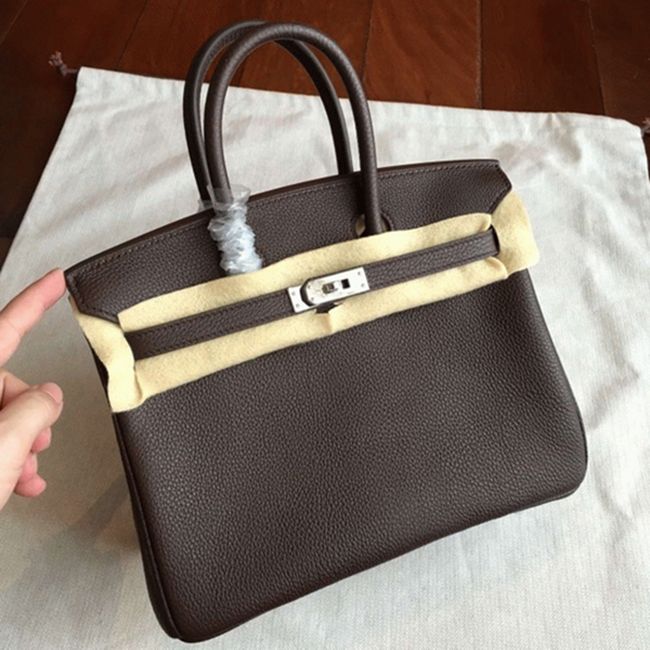 H**me5 Birkin 25cm Handmade Knockoff Bag in Café Shade