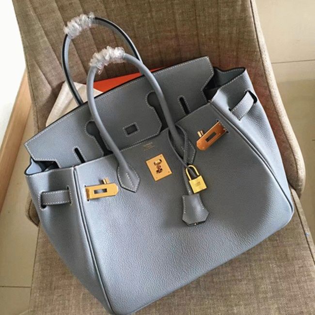 Blue Lin H**me5 Birkin 30cm Premium Counterfeit Bag