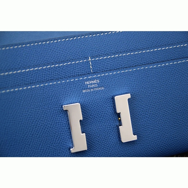 Jean blue knockoff H**me5 Constance wallet