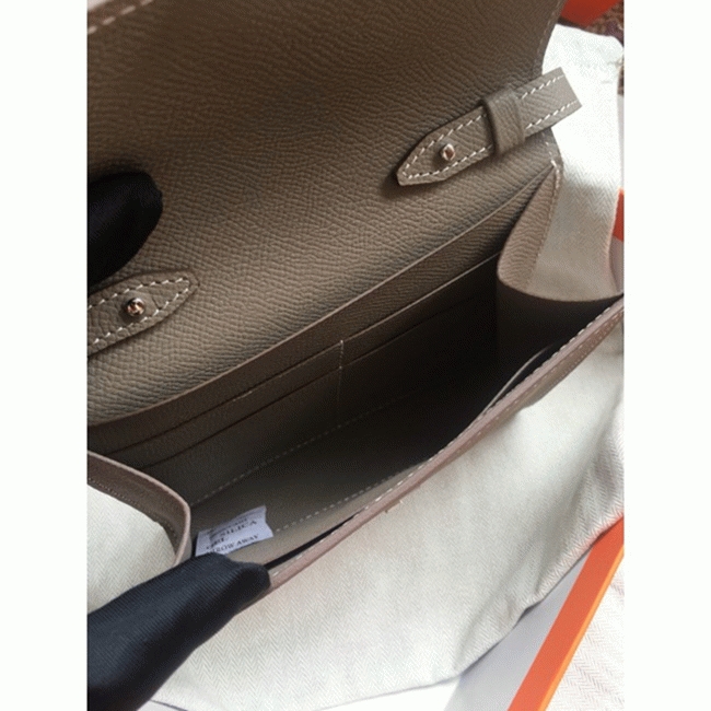 Grey 1:1 replica H**me5 Clic wallet with strap