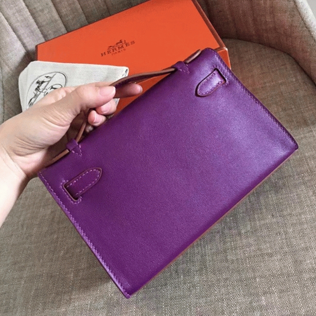 Cyclamen Swift Fake H**me5 Kelly Pochette Feminine Clutch
