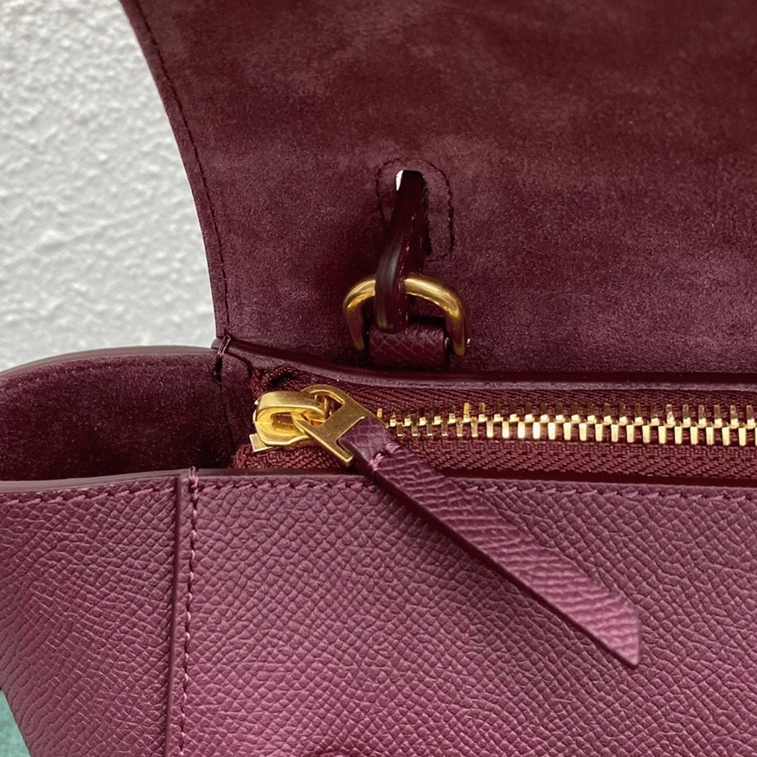 Ce1i*e Belt Nano Bag Fake in Bordeaux