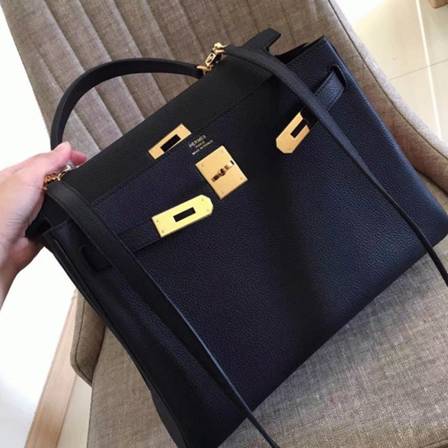Black Clemence Replica H**me5 Kelly Retourne 32cm Classic Purse