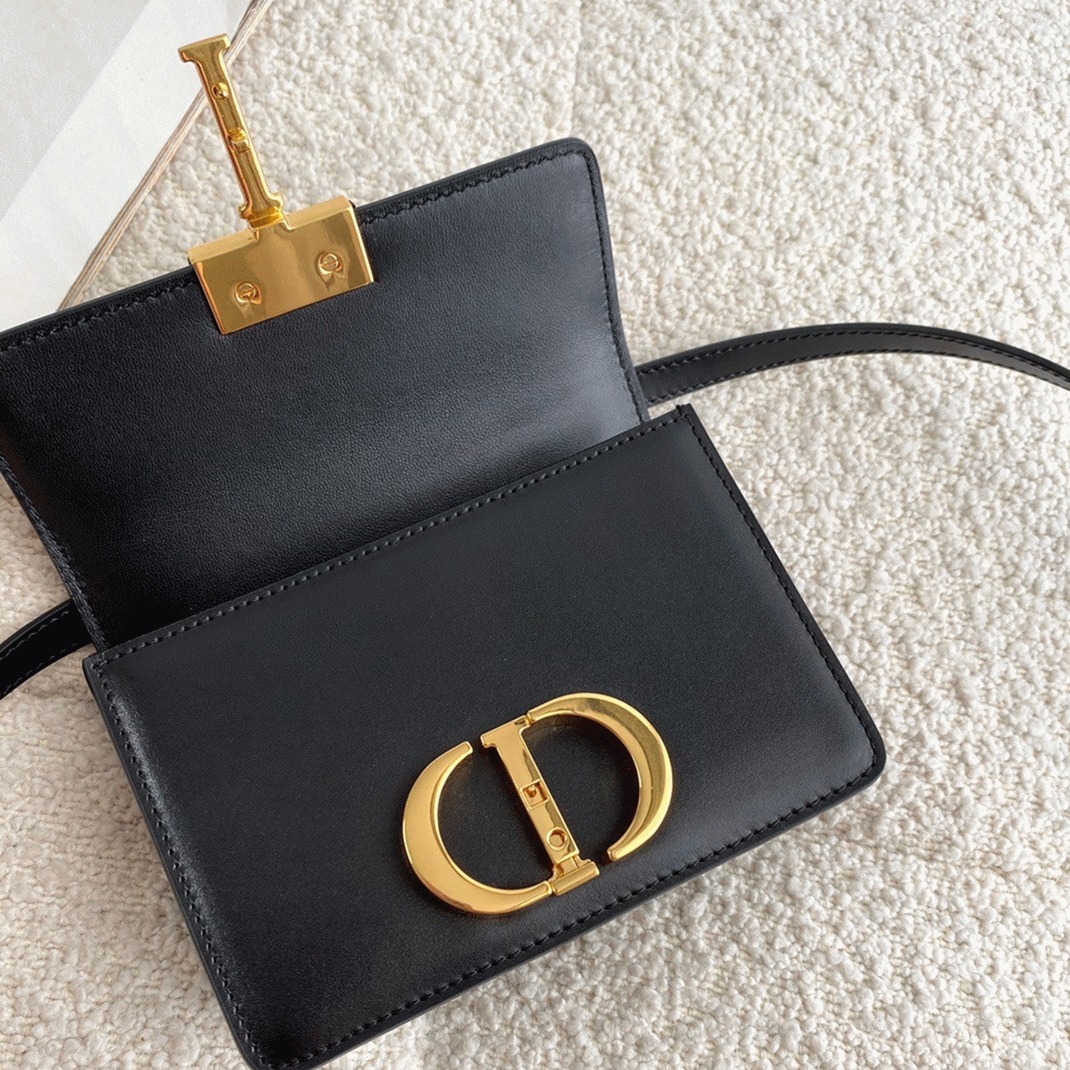 D10r 30 Montaigne Micro Bag Fake in Black Box Calfskin