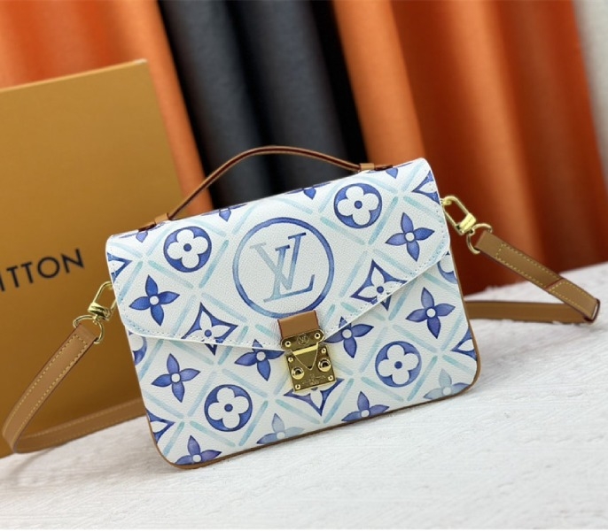 L0vis Vvtt0n LV By The Pool Monogram Tiles Canvas Metis Handbag In Lagoon Blue