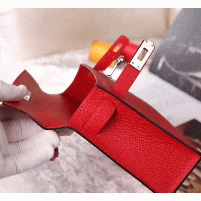 Red Epsom Knockoff Designer H**me5 Kelly 20cm Purse