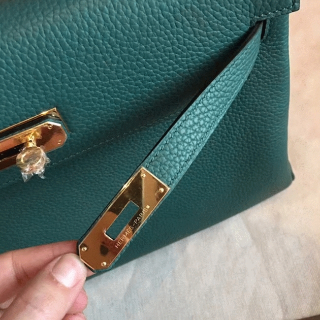 Malachite Clemence Knockoff H**me5 Kelly Retourne 32cm Stylish Bag