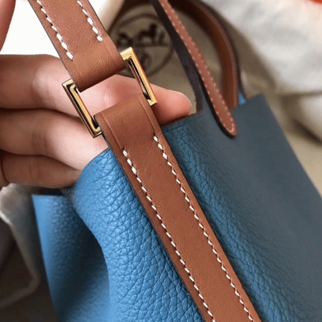 Blue jean 1:1 replica H**me5 bicolor Picotin Lock 22cm handbag