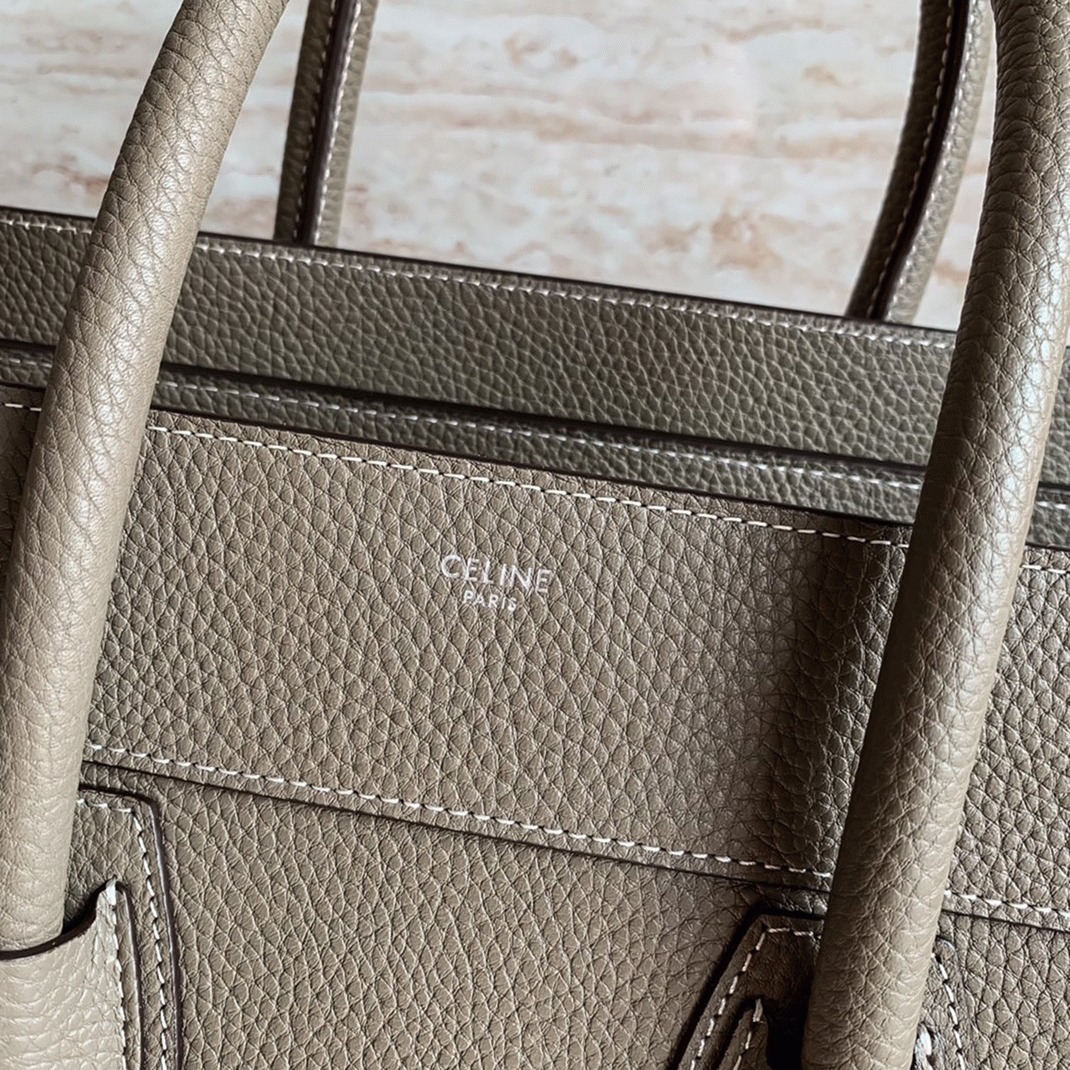 Ce1i*e Mini Luggage Tote Bag Knockoff in Souris