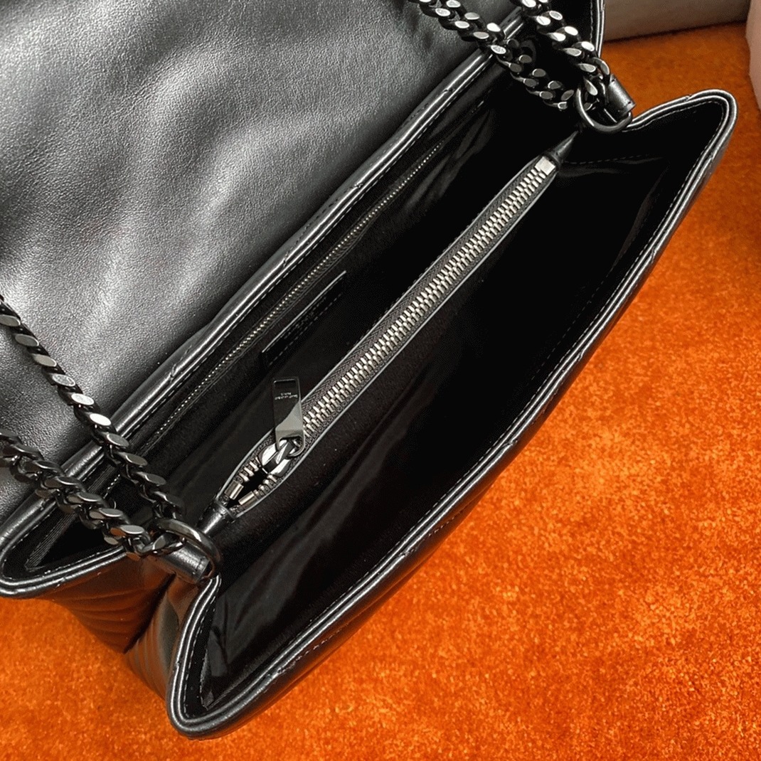 Fake Sa1nt Lau*nt LouLou Medium Chain Bag Black