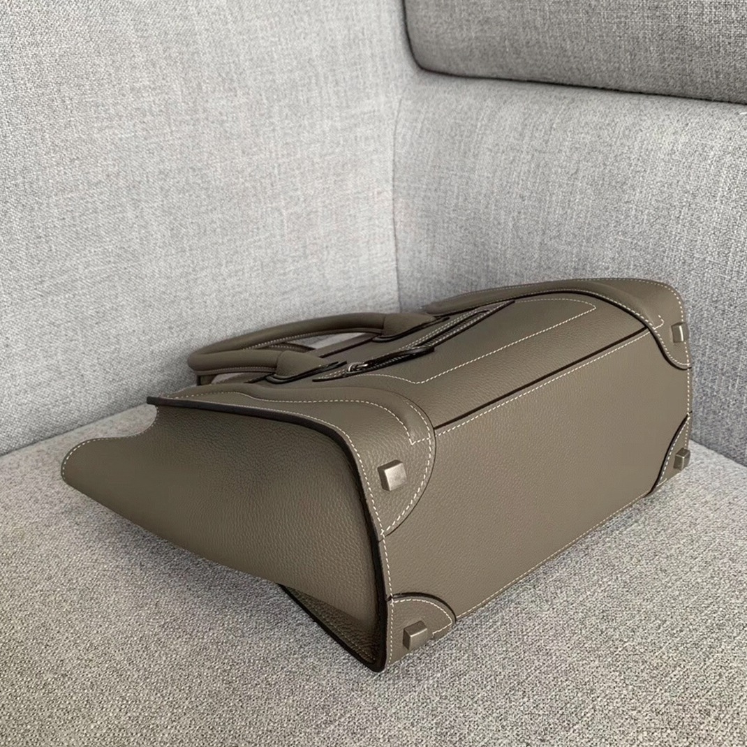 Ce1i*e Micro Luggage Tote Bag Knockoff in Souris