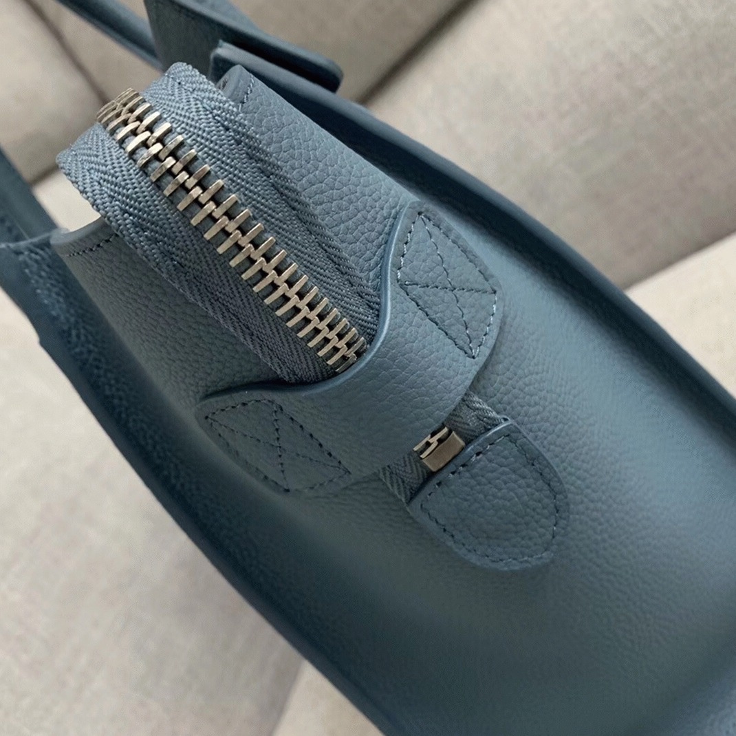 Ce1i*e Micro Luggage Tote Bag Knockoff in Slate Blue