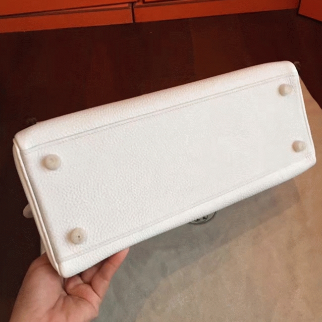 White Clemence Replica Designer Kelly Retourne 32cm H**me5 Handbag