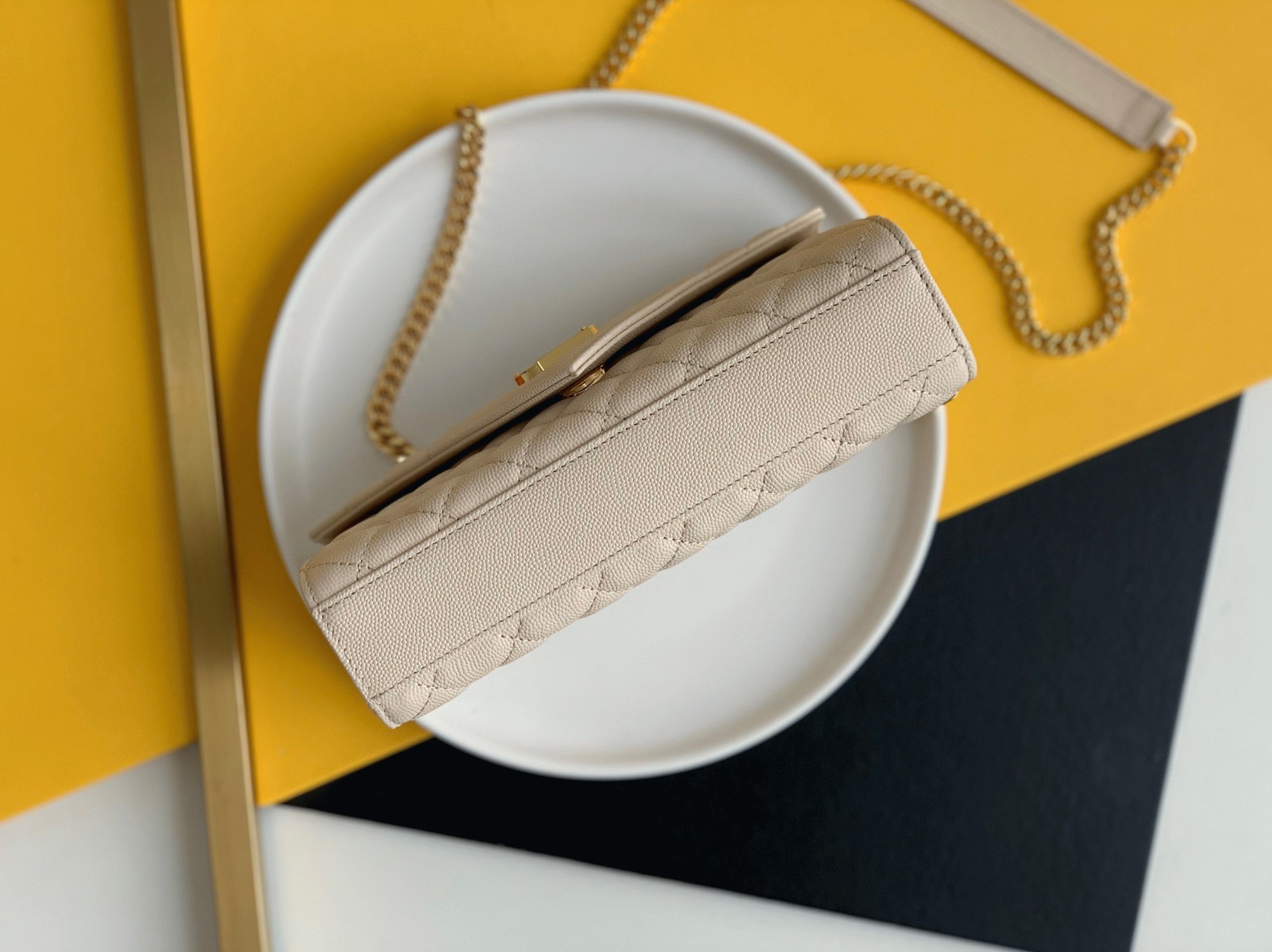 Fake Sa1nt Lau*nt Envelope Small Bag White