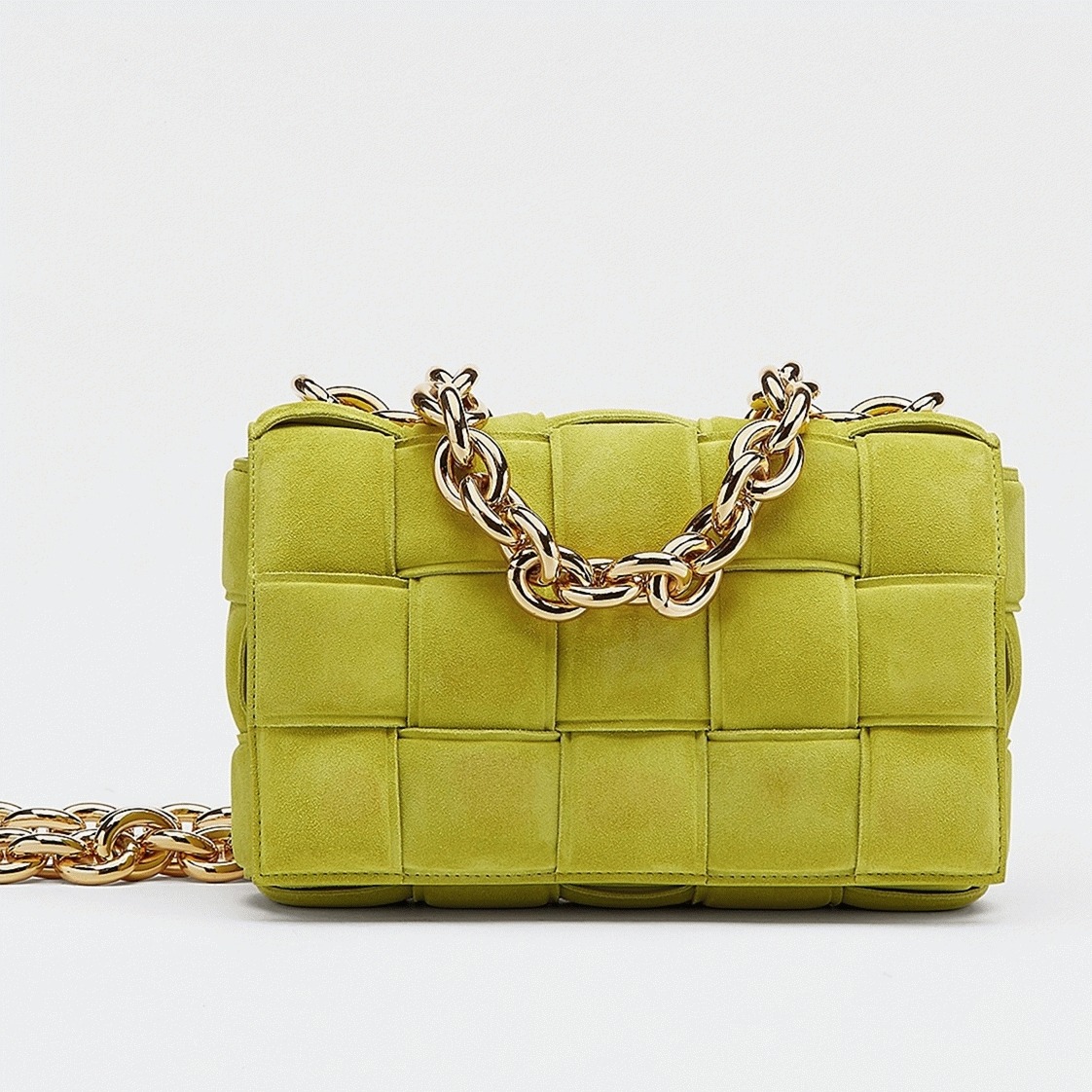 Top Quality Fake B0tt*ga Ven*ta Chain Cassette Bag In Kiwi
