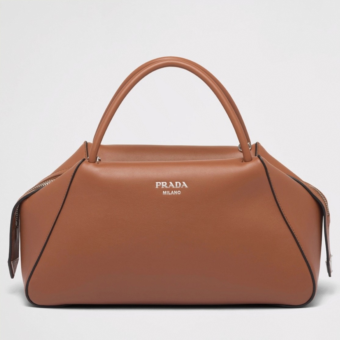 Pra*a S*pernova Medium Top Handle Bag Replica in Brown