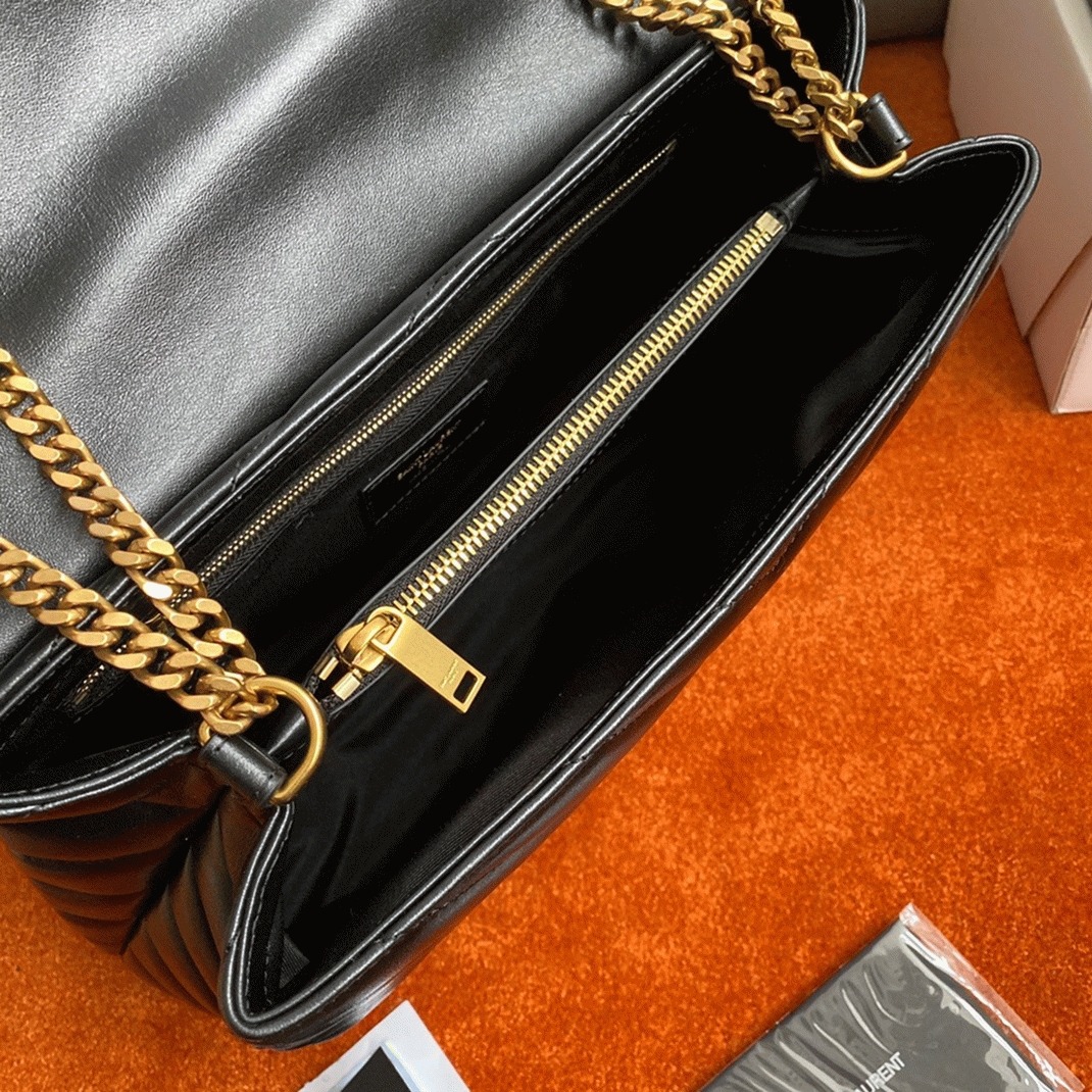 Replica Sa1nt Lau*nt LouLou Medium Chain Bag Black