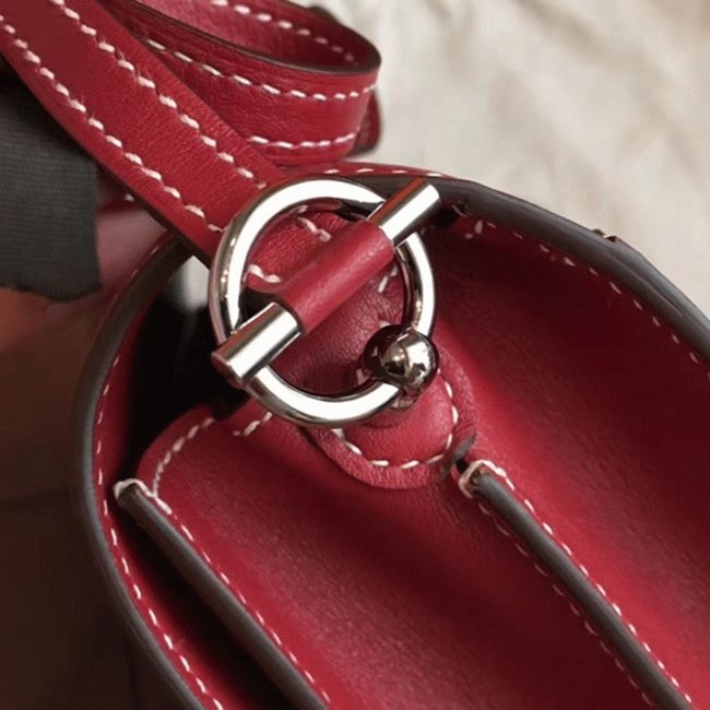 Red designer replica H**me5 Mini Sac Roulis handbag