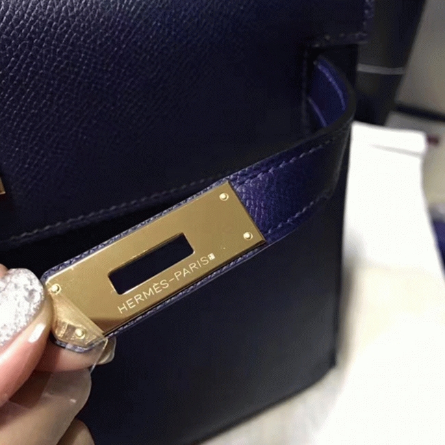 Sapphire Epsom Replica H**me5 Kelly Sellier 28cm Luxe Purse