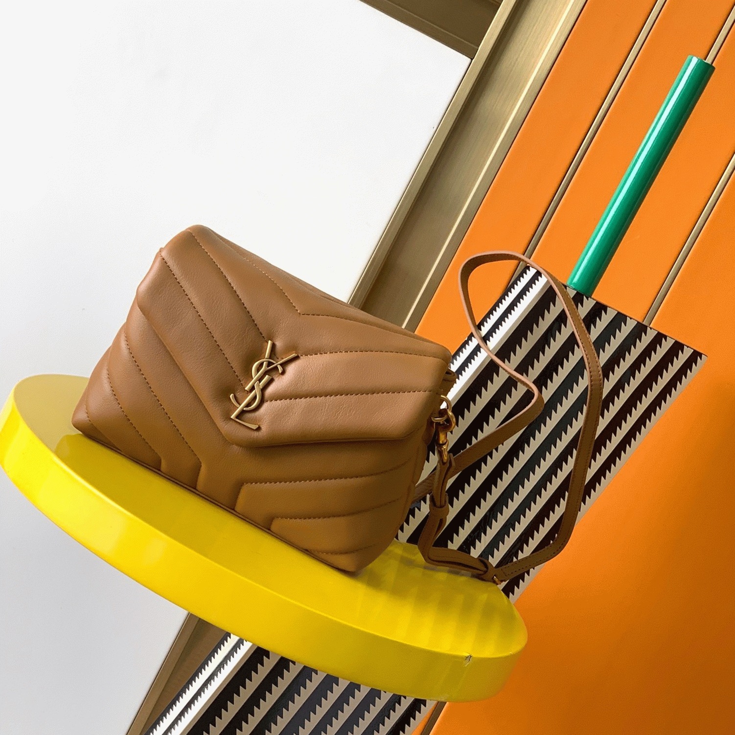 Replica Sa1nt Lau*nt LouLou Toy Strap Bag Brown