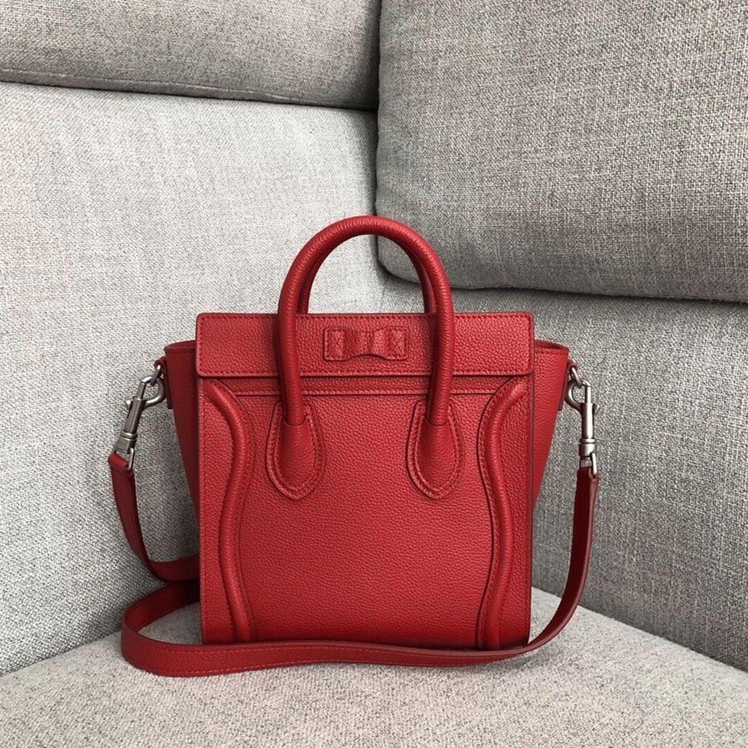 Ce1i*e Nano Luggage Tote Bag Fake in Red