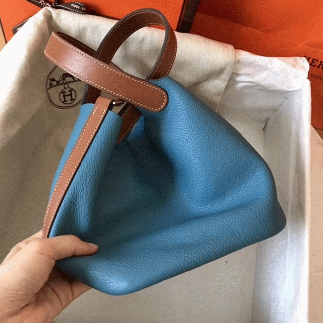 Blue jean 1:1 replica H**me5 bicolor Picotin Lock 22cm handbag