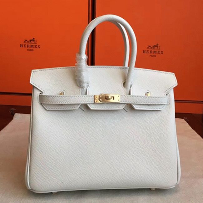 Premium Replica White H**me5 Birkin 25cm Handbag