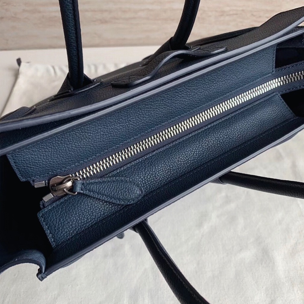 Ce1i*e Micro Luggage Tote Bag Imitation in Navy Blue