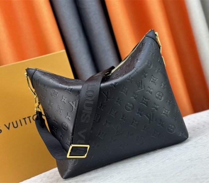 L0vis Vvtt0n Monogram Empreinte Coussin MM Hobo In Black