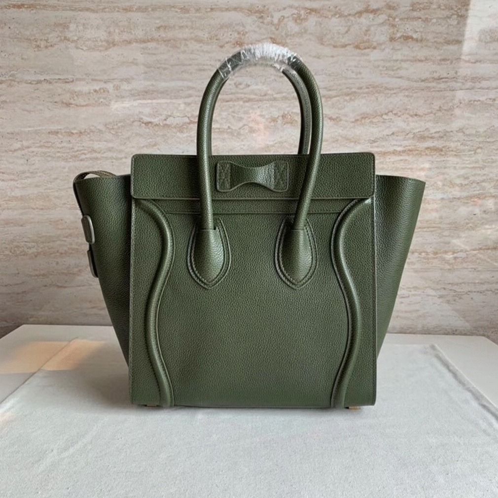Ce1i*e Micro Luggage Tote Bag Knockoff in Khaki Green