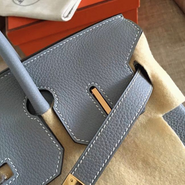 Blue Lin H**me5 Birkin 30cm Premium Counterfeit Bag